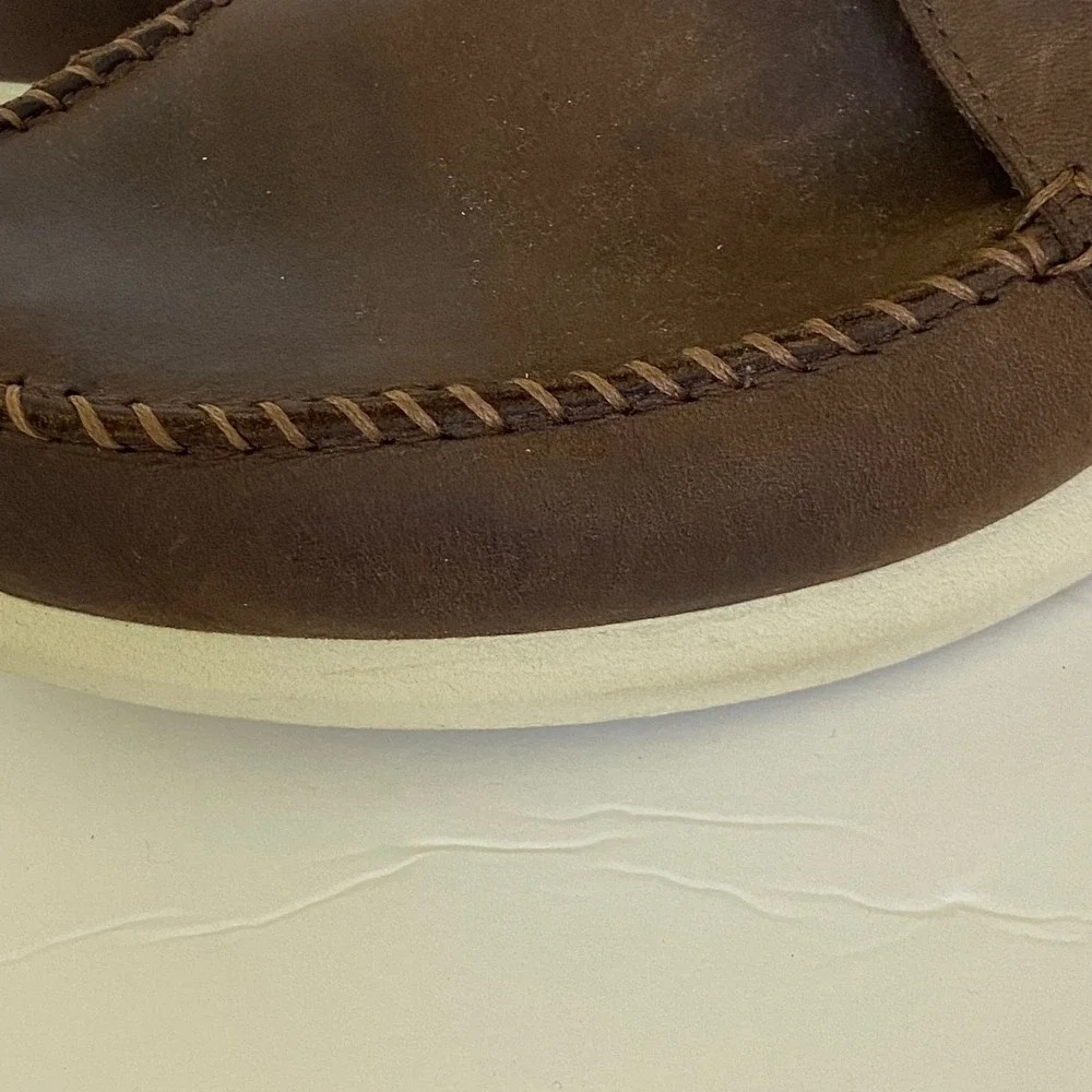 Sperry Gold Cup Plushwave Mens Brown Leather Boat Shoes STS24502 Size 10.5